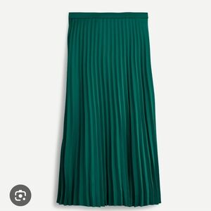 J. Crew Green Pleated Midi Skirt